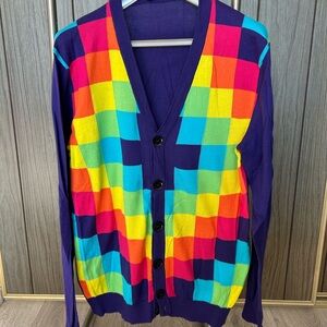 Moschino Purple Knit with Rainbow Accents